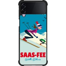 Samsung Galaxy Z Flip3 5G Case Hülle - Silikon schwarz Saas-Fee Ski Downhill