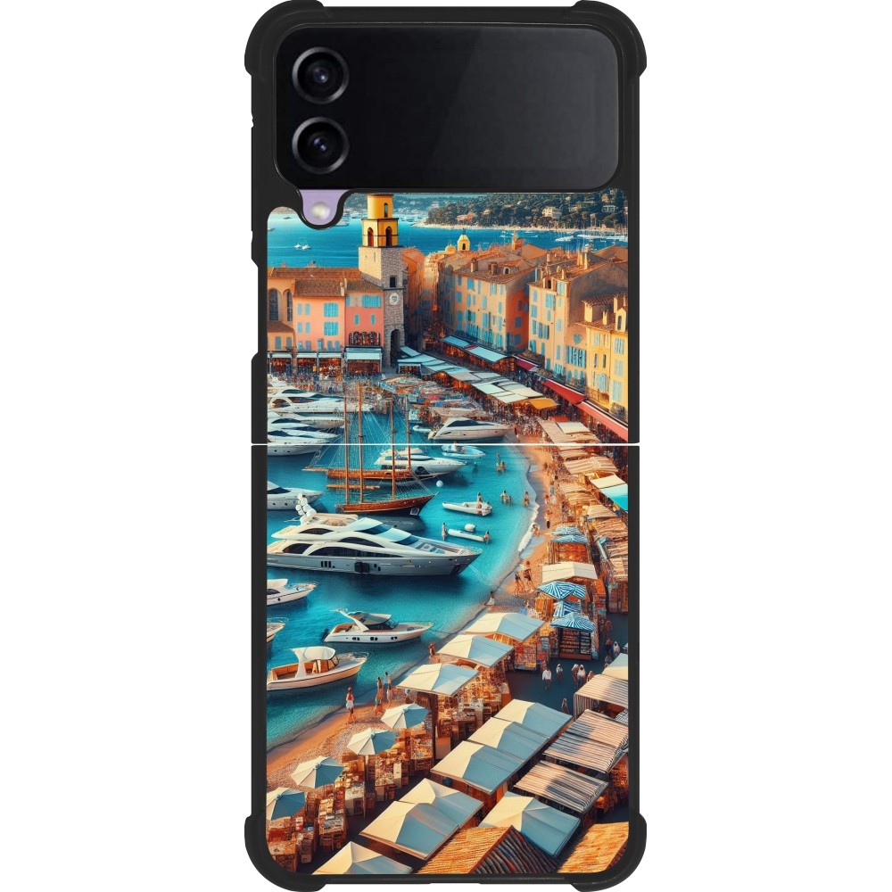 Samsung Galaxy Z Flip3 5G Case Hülle - Silikon schwarz Saint-Tropez Strand