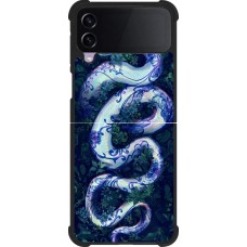 Samsung Galaxy Z Flip3 5G Case Hülle - Silikon schwarz Snake Blue Anaconda