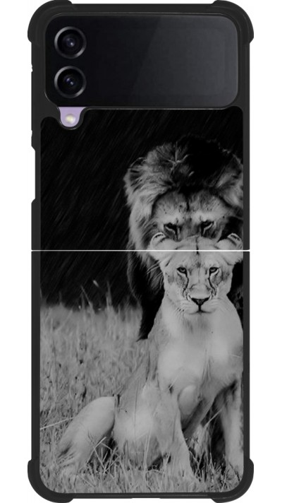 Samsung Galaxy Z Flip4 Case Hülle - Silikon schwarz Angry lions