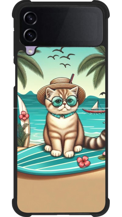 Samsung Galaxy Z Flip4 Case Hülle - Silikon schwarz Chat Surf Stil