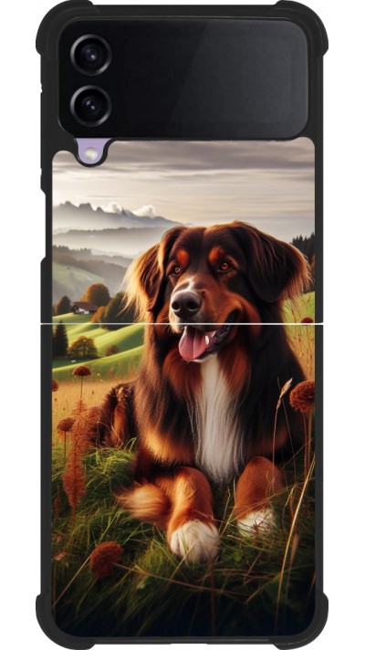 Samsung Galaxy Z Flip4 Case Hülle - Silikon schwarz Hund Land Schweiz