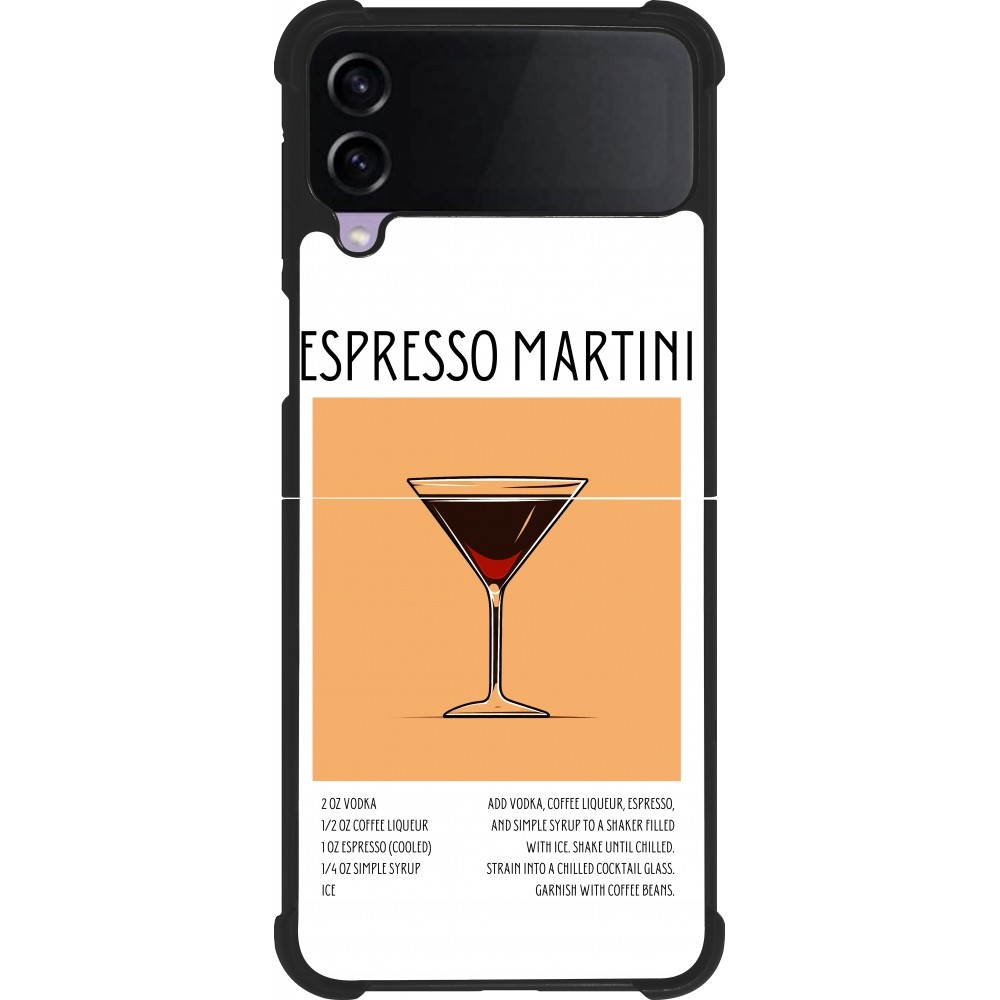 Samsung Galaxy Z Flip4 Case Hülle - Silikon schwarz Cocktail Rezept Espresso Martini