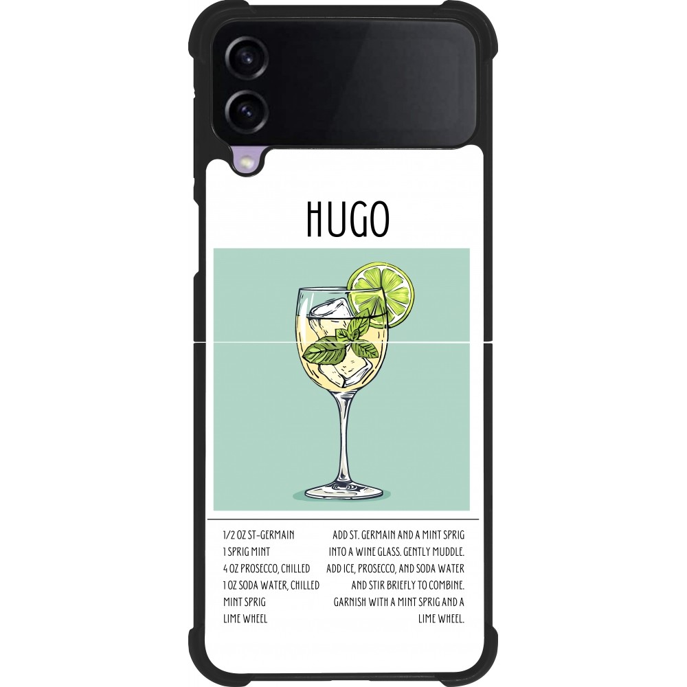 Samsung Galaxy Z Flip4 Case Hülle - Silikon schwarz Cocktail Rezept Hugo