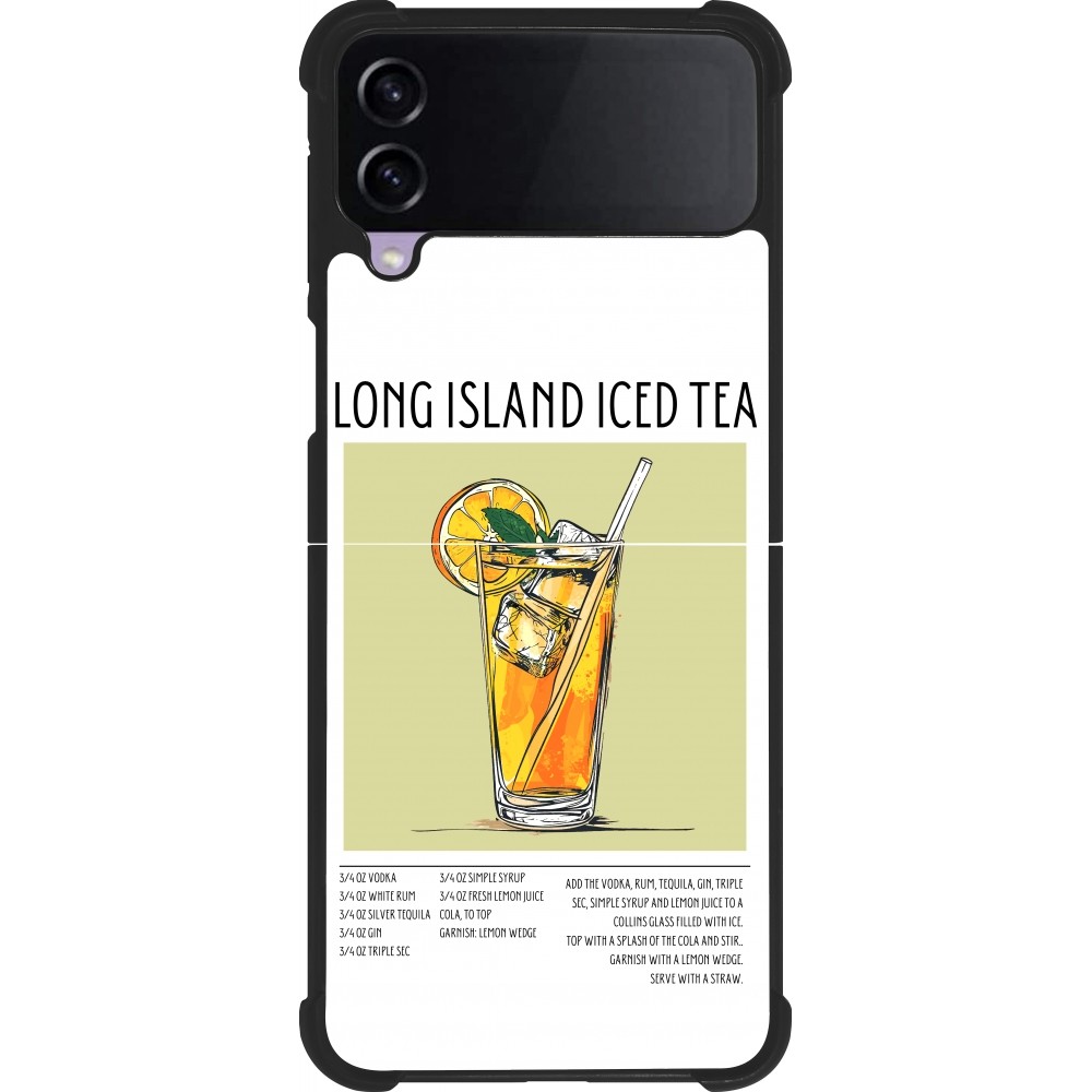 Samsung Galaxy Z Flip4 Case Hülle - Silikon schwarz Cocktail Rezept Long Island Ice Tea