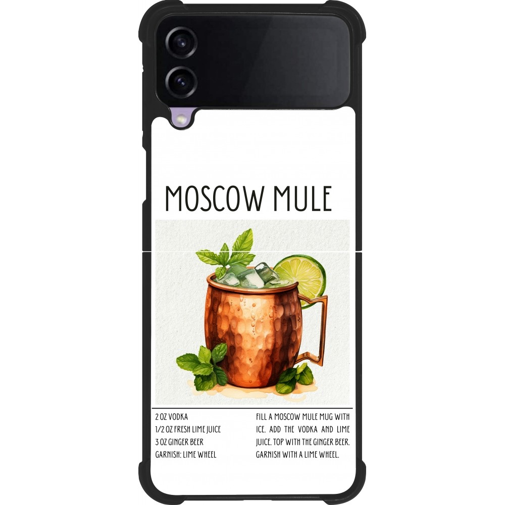 Samsung Galaxy Z Flip4 Case Hülle - Silikon schwarz Cocktail Rezept Moscow Mule