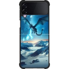 Samsung Galaxy Z Flip4 Case Hülle - Silikon schwarz Drache nächtliche Berg