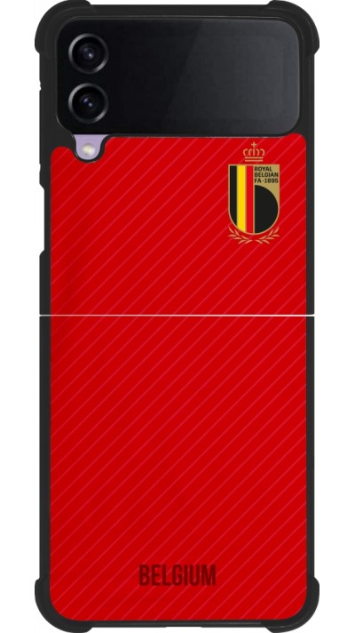 Samsung Galaxy Z Flip4 Case Hülle - Silikon schwarz Belgien 2022 personalisierbares Fußballtrikot