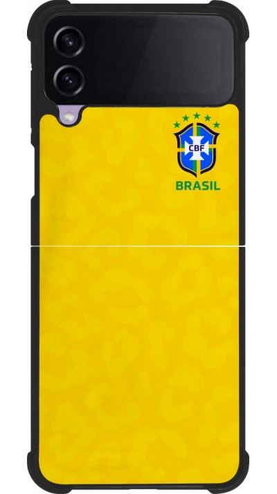 Samsung Galaxy Z Flip4 Case Hülle - Silikon schwarz Brasilien 2022 personalisierbares Fußballtrikot