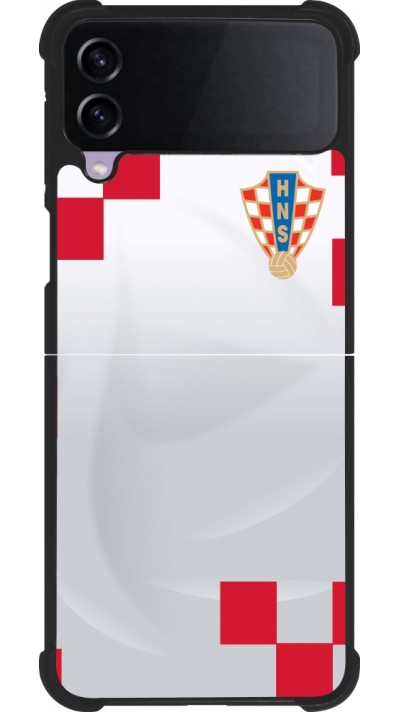 Samsung Galaxy Z Flip4 Case Hülle - Silikon schwarz Kroatien 2022 personalisierbares Fussballtrikot