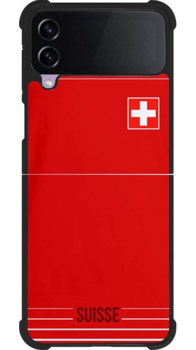 Samsung Galaxy Z Flip4 Case Hülle - Silikon schwarz Football shirt Switzerland 2022