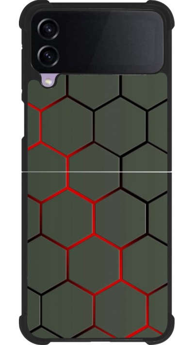 Samsung Galaxy Z Flip4 Case Hülle - Silikon schwarz Geometric Line red