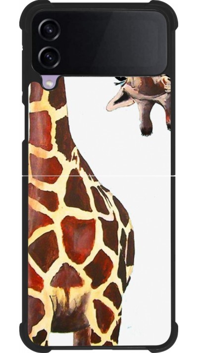 Samsung Galaxy Z Flip4 Case Hülle - Silikon schwarz Giraffe Fit