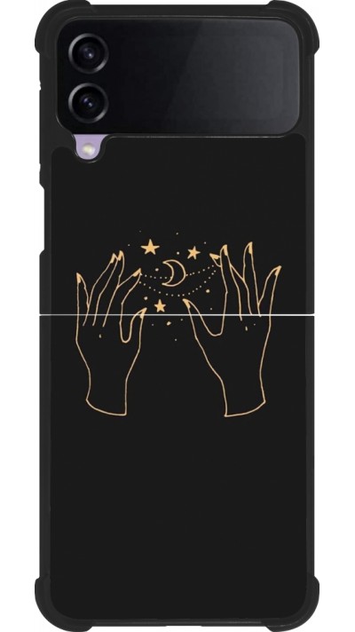 Samsung Galaxy Z Flip4 Case Hülle - Silikon schwarz Grey magic hands