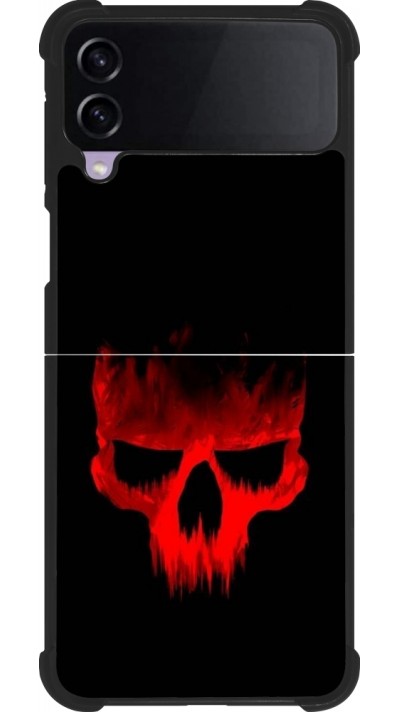 Samsung Galaxy Z Flip4 Case Hülle - Silikon schwarz Halloween 2023 scary skull