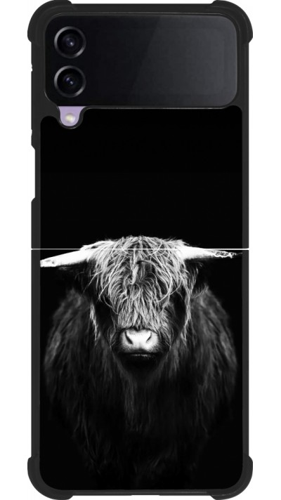 Samsung Galaxy Z Flip4 Case Hülle - Silikon schwarz Highland calf black