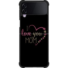 Samsung Galaxy Z Flip4 Case Hülle - Silikon schwarz I love you Mom