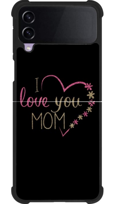 Samsung Galaxy Z Flip4 Case Hülle - Silikon schwarz I love you Mom