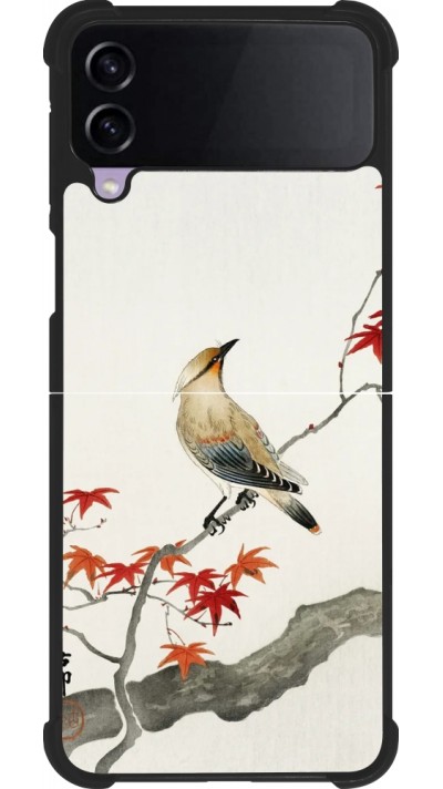 Samsung Galaxy Z Flip4 Case Hülle - Silikon schwarz Japanese Bird