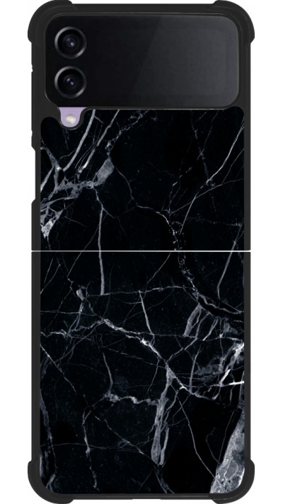 Samsung Galaxy Z Flip4 Case Hülle - Silikon schwarz Marble Black 01