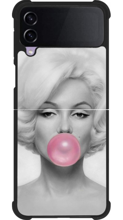 Samsung Galaxy Z Flip4 Case Hülle - Silikon schwarz Marilyn Bubble