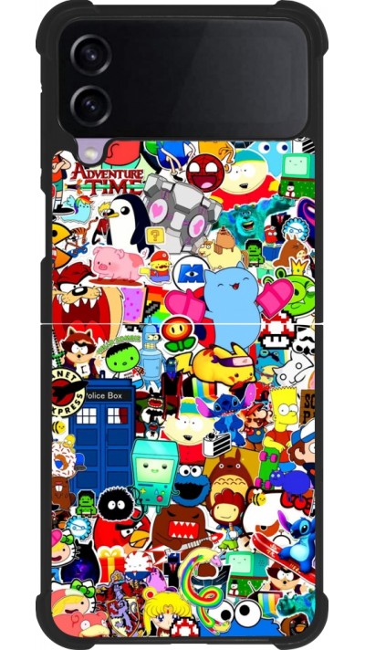 Samsung Galaxy Z Flip4 Case Hülle - Silikon schwarz Mixed cartoons