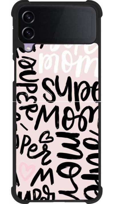 Samsung Galaxy Z Flip4 Case Hülle - Silikon schwarz Mom 2024 Super mom