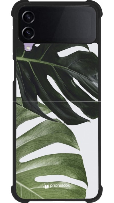 Samsung Galaxy Z Flip4 Case Hülle - Silikon schwarz Monstera Plant