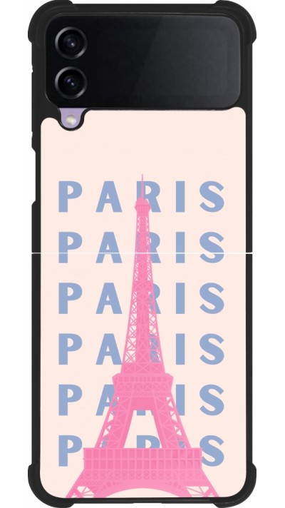 Samsung Galaxy Z Flip4 Case Hülle - Silikon schwarz Paris Pink Print