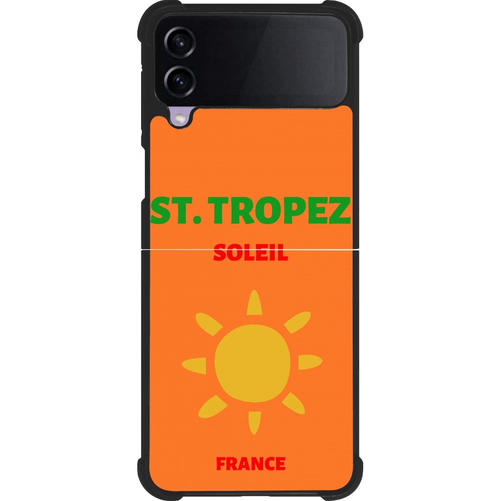 Samsung Galaxy Z Flip4 Case Hülle - Silikon schwarz Pop Summer Destination St-Tropez