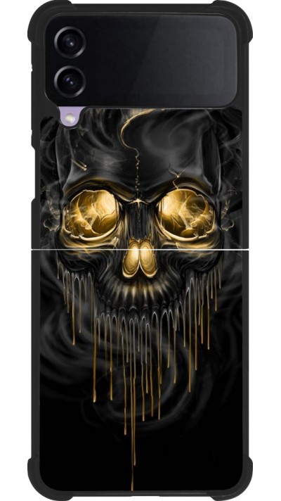 Samsung Galaxy Z Flip4 Case Hülle - Silikon schwarz Skull 02