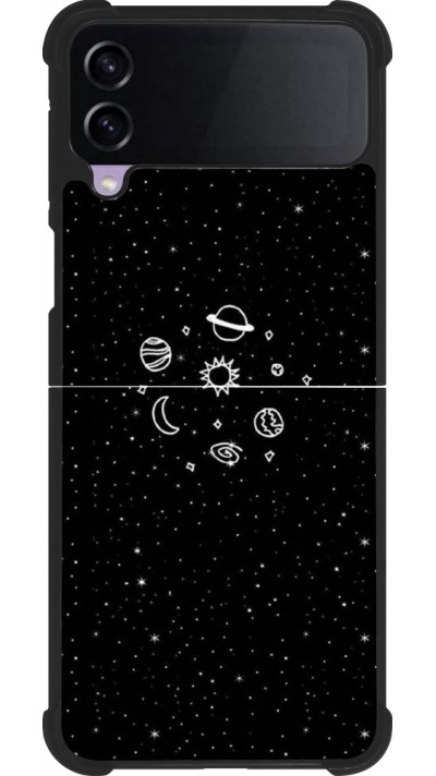 Samsung Galaxy Z Flip4 Case Hülle - Silikon schwarz Space Doodle