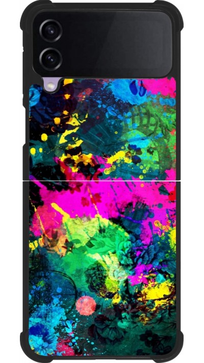 Samsung Galaxy Z Flip4 Case Hülle - Silikon schwarz Splash paint