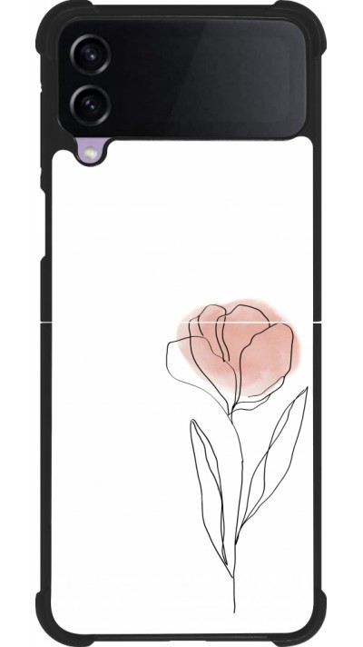 Samsung Galaxy Z Flip4 Case Hülle - Silikon schwarz Spring 23 minimalist flower