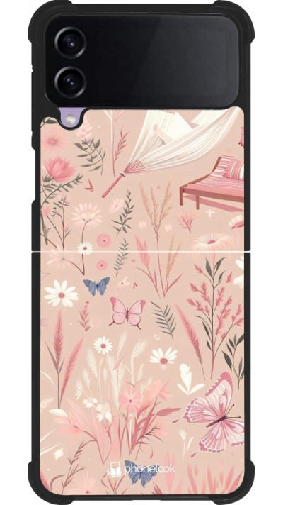 Samsung Galaxy Z Flip4 Case Hülle - Silikon schwarz Sommer Pastellmuster