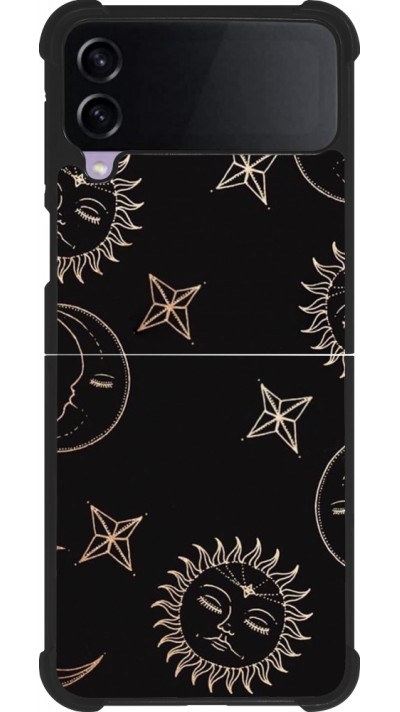 Samsung Galaxy Z Flip4 Case Hülle - Silikon schwarz Suns and Moons