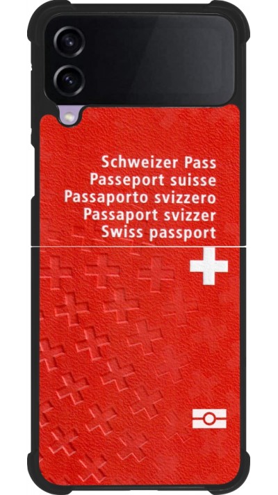 Samsung Galaxy Z Flip4 Case Hülle - Silikon schwarz Swiss Passport