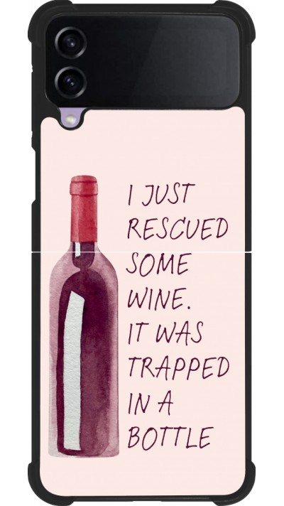 Samsung Galaxy Z Flip4 Case Hülle - Silikon schwarz I just rescued some wine