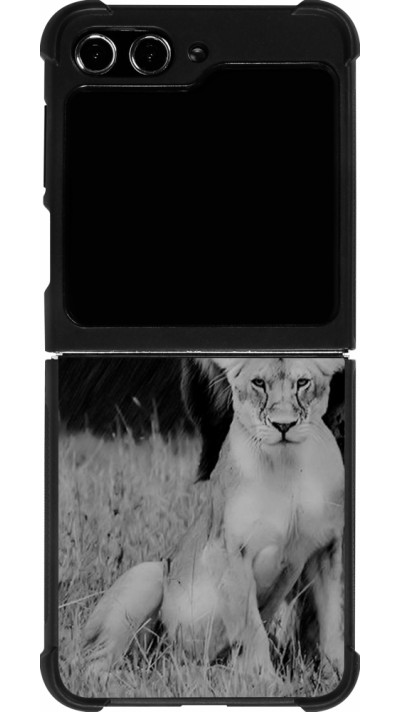 Samsung Galaxy Z Flip5 Case Hülle - Silikon schwarz Angry lions