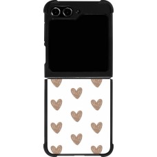 Samsung Galaxy Z Flip5 Case Hülle - Silikon schwarz Autumn 2024 brown hearts