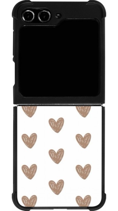 Samsung Galaxy Z Flip5 Case Hülle - Silikon schwarz Autumn 2024 brown hearts