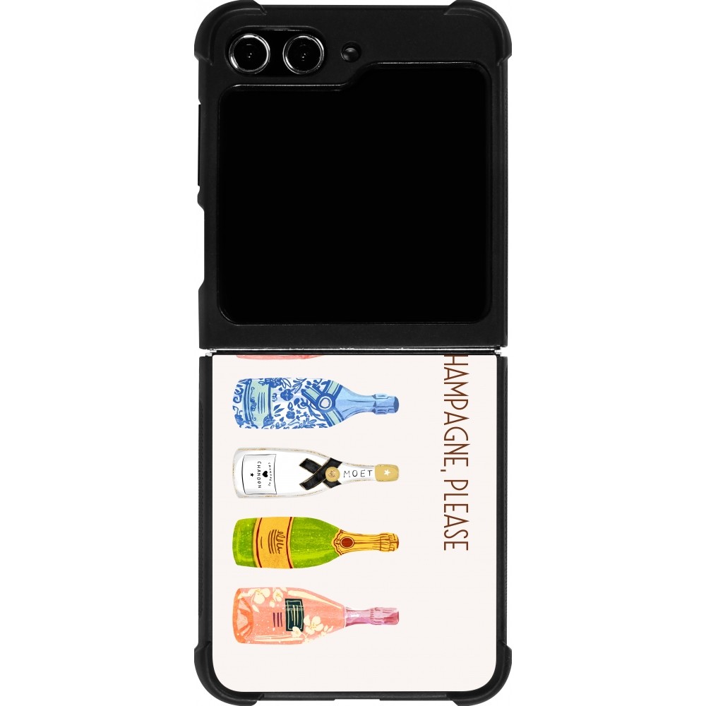 Samsung Galaxy Z Flip5 Case Hülle - Silikon schwarz Champagne Please