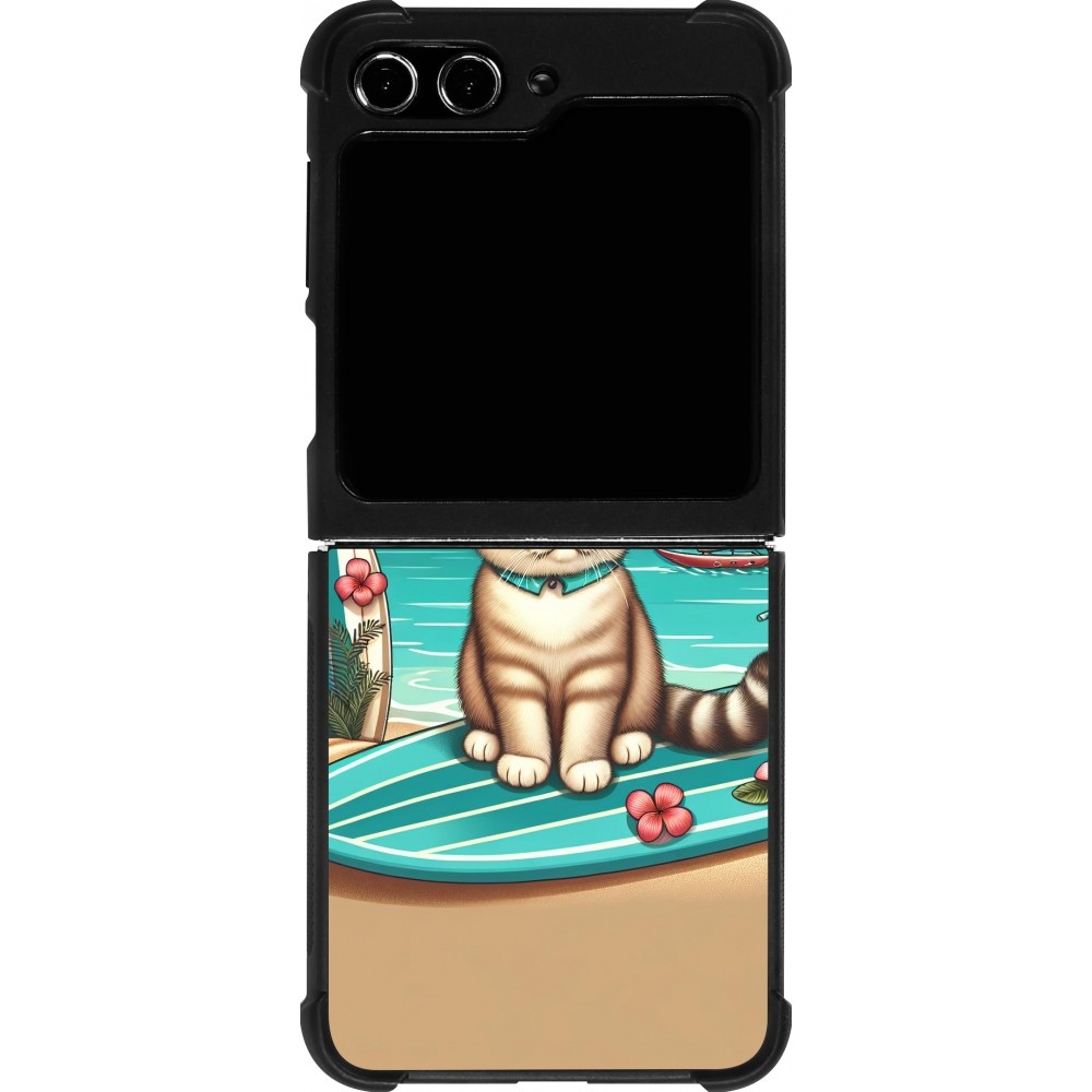 Samsung Galaxy Z Flip5 Case Hülle - Silikon schwarz Chat Surf Stil