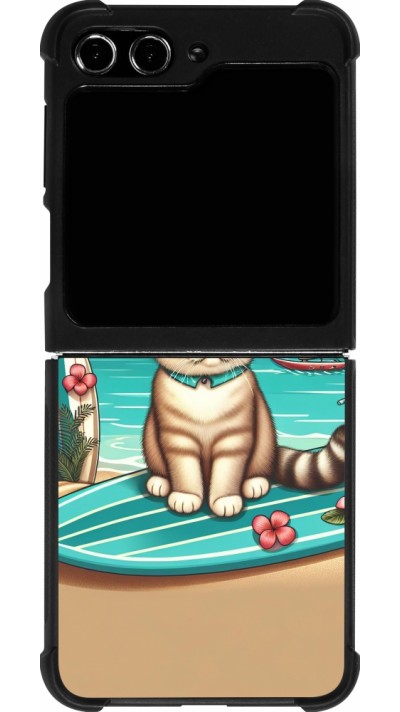 Samsung Galaxy Z Flip5 Case Hülle - Silikon schwarz Chat Surf Stil