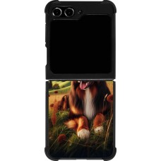 Samsung Galaxy Z Flip5 Case Hülle - Silikon schwarz Hund Land Schweiz