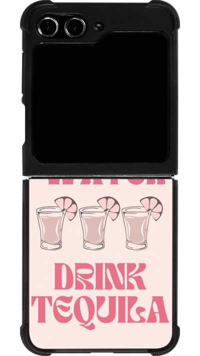 Samsung Galaxy Z Flip5 Case Hülle - Silikon schwarz Cocktail Save Water Drink Tequila