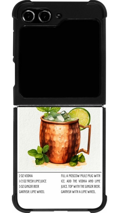 Samsung Galaxy Z Flip5 Case Hülle - Silikon schwarz Cocktail Rezept Moscow Mule