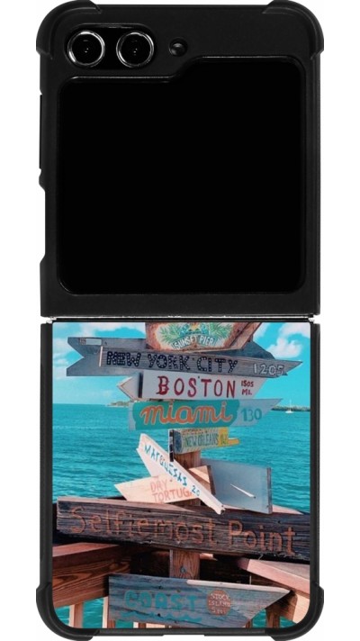 Samsung Galaxy Z Flip5 Case Hülle - Silikon schwarz Cool Cities Directions