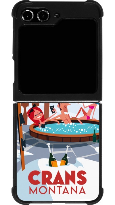 Samsung Galaxy Z Flip5 Case Hülle - Silikon schwarz Crans-Montana Mountain Jacuzzi