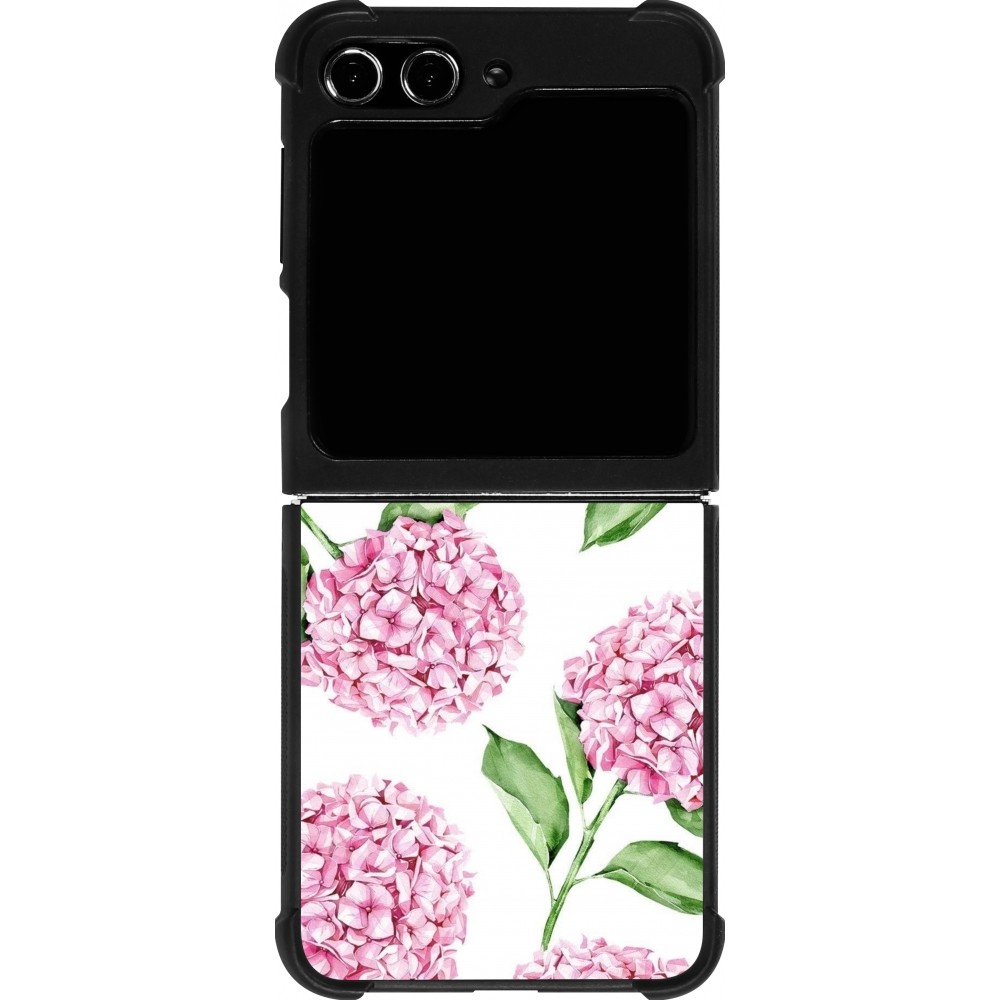 Samsung Galaxy Z Flip5 Case Hülle - Silikon schwarz Easter 2024 pink flowers